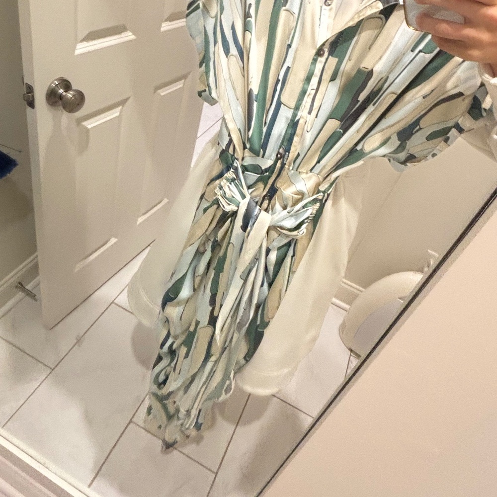 Entro Silk Collared Button Down Dress